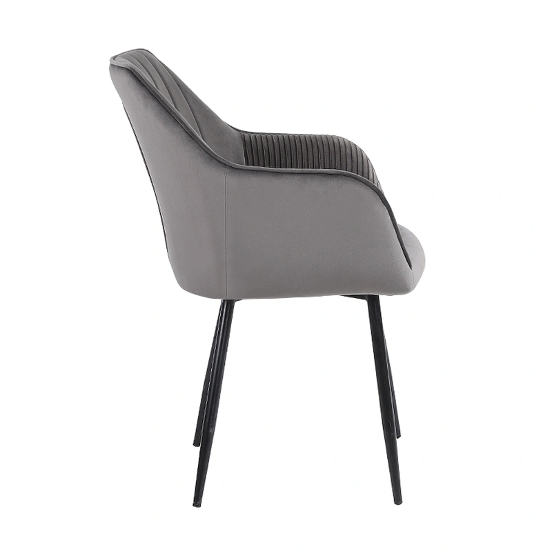 Quality modern nordic style dining room velvet fabric upholstered armrest dining chair
