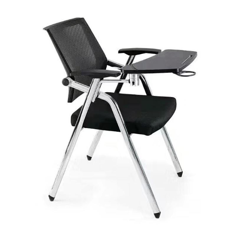 Foldable Training Room Chairs School Chairs With Writing Pad Stackable Mesh Training Chair