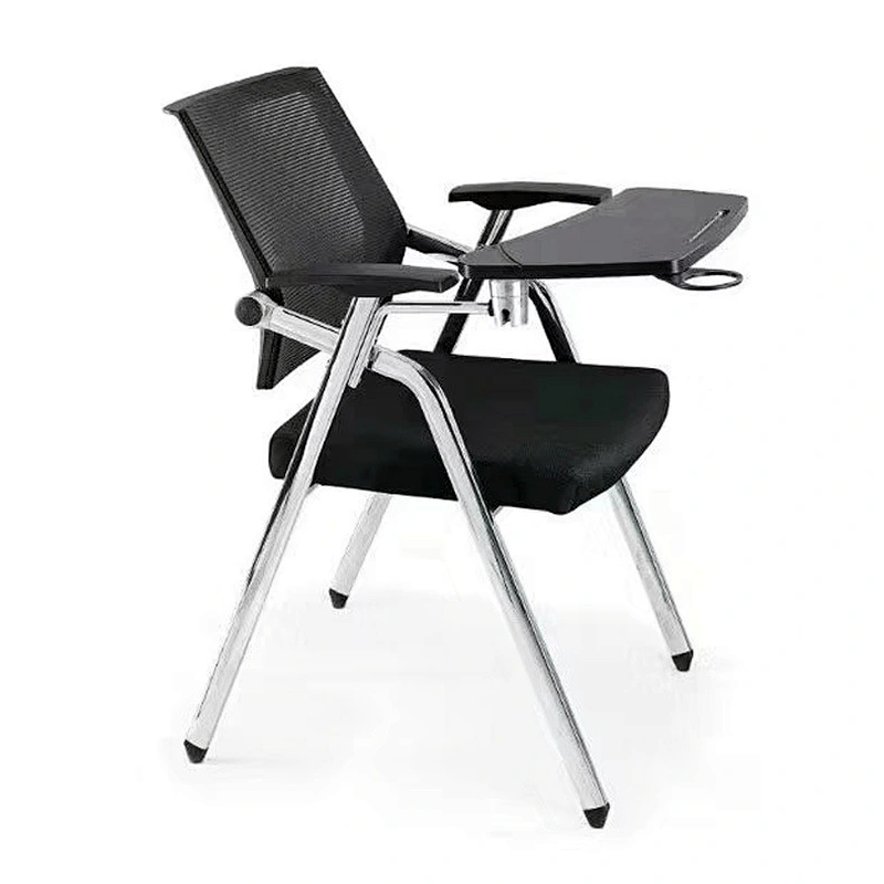 Foldable Training Room Chairs School Chairs With Writing Pad Stackable Mesh Training Chair