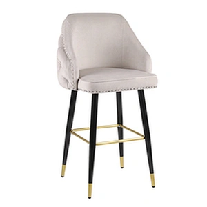 Wholesale hotel metal modern chairs counter height bar stools chair with velvet for sale good quality bar chair