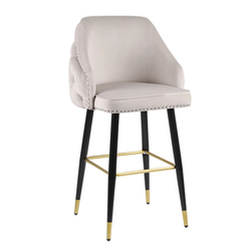 Wholesale hotel metal modern chairs counter height bar stools chair with velvet for sale good quality bar chair