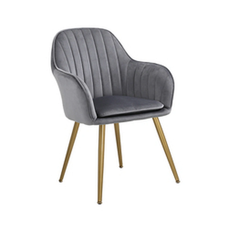 Luxury Design Fabric Modern Pink Velvet Accent Dining Chairs living room bedroom chairs With Golden Legs