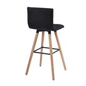 JIEMAX Bar Stool Nordic  Classic High Kitchen Counter Chair Modern Fabric Wooden Swivel Bar Stool With Back
