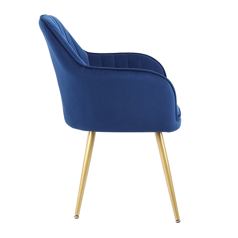 Luxury Design Fabric Modern Pink Velvet Accent Dining Chairs living room bedroom chairs With Golden Legs