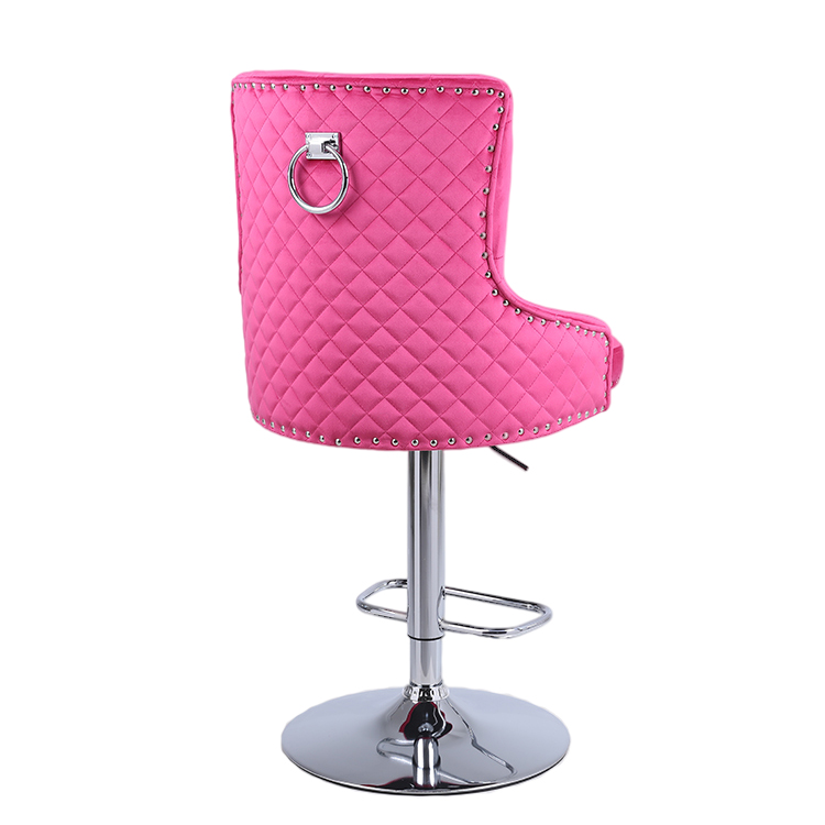Knocker back furniture factory wholesale upholstered velvet bar chairs