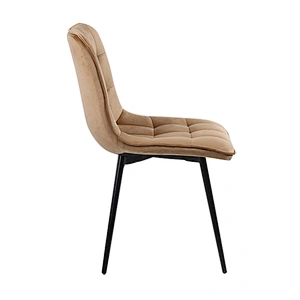 Factory direct sales without assembly modern fabric PU leather chairs dining chairs with metal legs