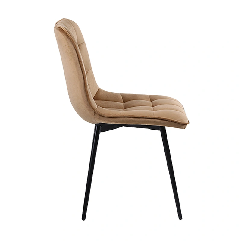 Factory direct sales without assembly modern fabric PU leather chairs dining chairs with metal legs