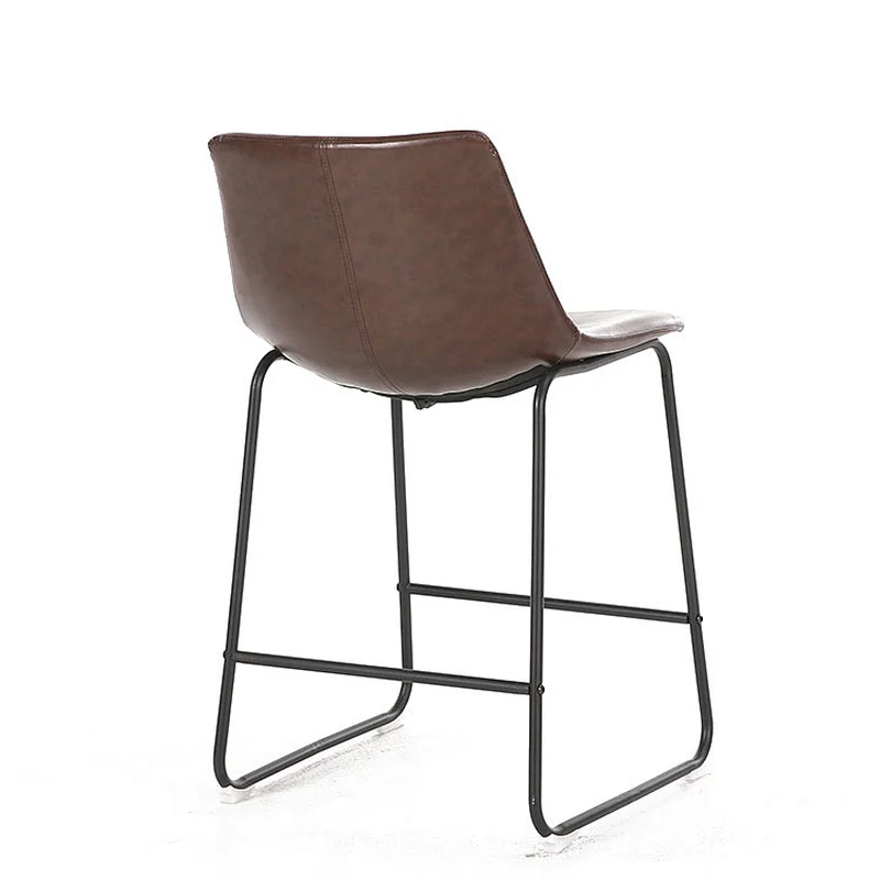 Wholesale Dining Chairs Modern Metal Design PU Leather High Bar Stool
