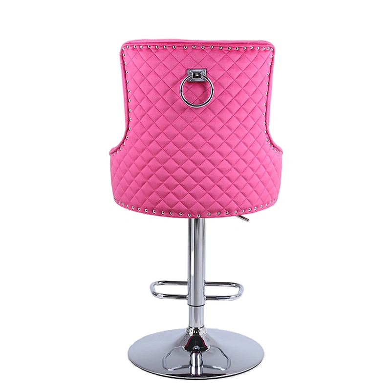 Knocker back furniture factory wholesale upholstered velvet bar chairs