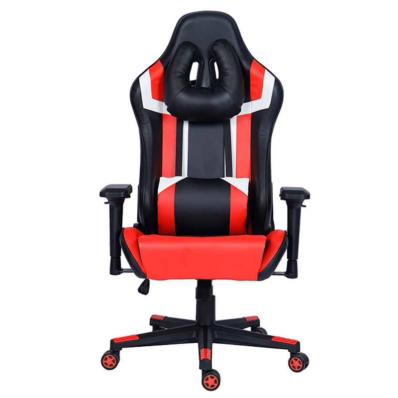 Modern Blue With White PVC 2D Armrest Design Best Sell Luxury U Shape Headrest custom Gaming Chair With Footrest