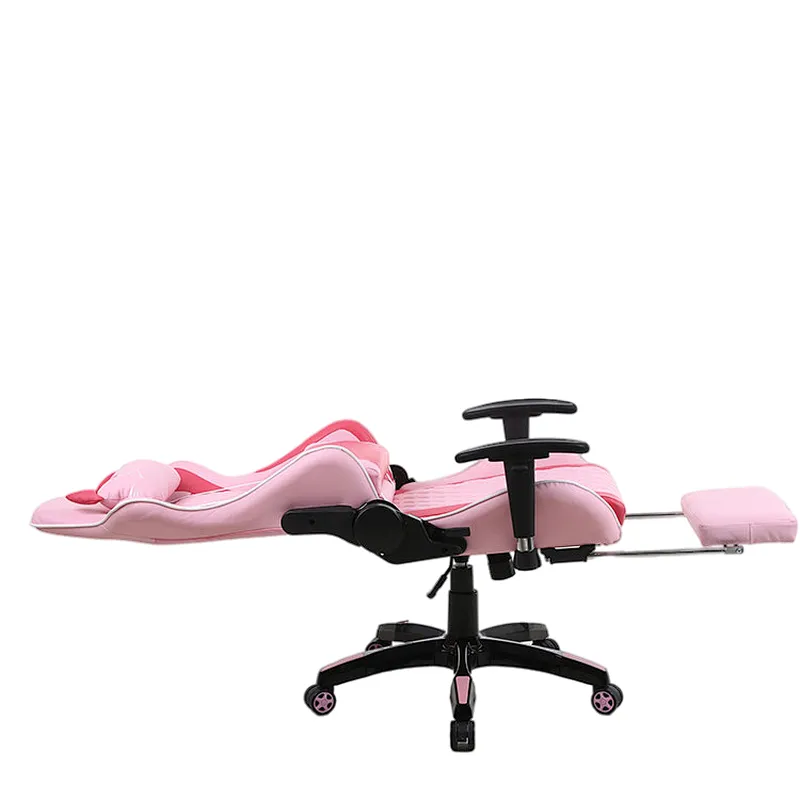 Leather custom logo adult big pink lady ergonomic gaming chair