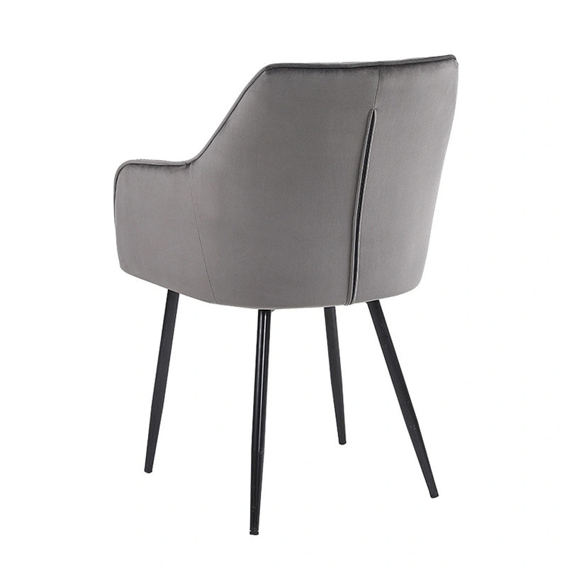 Quality modern nordic style dining room velvet fabric upholstered armrest dining chair