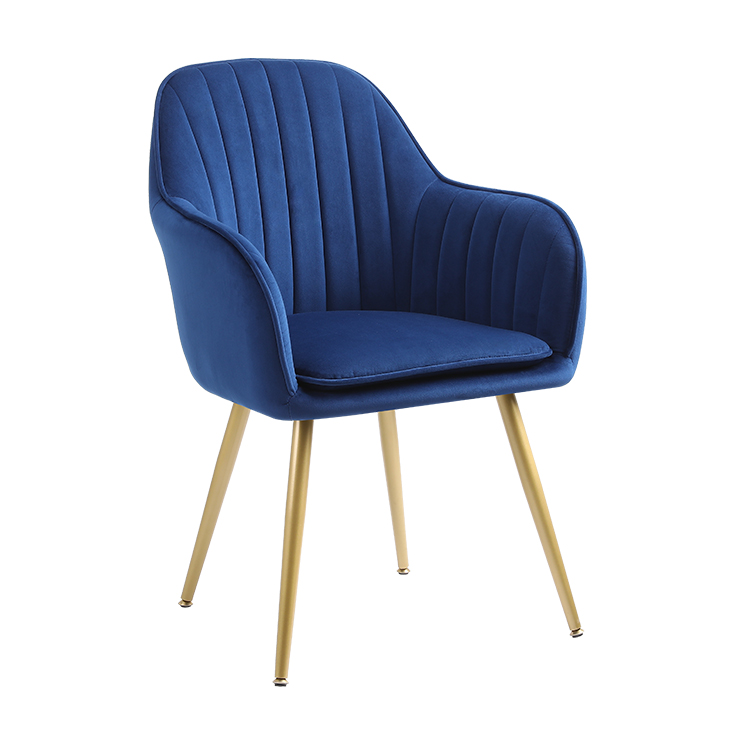 Luxury Design Fabric Modern Pink Velvet Accent Dining Chairs living room bedroom chairs With Golden Legs