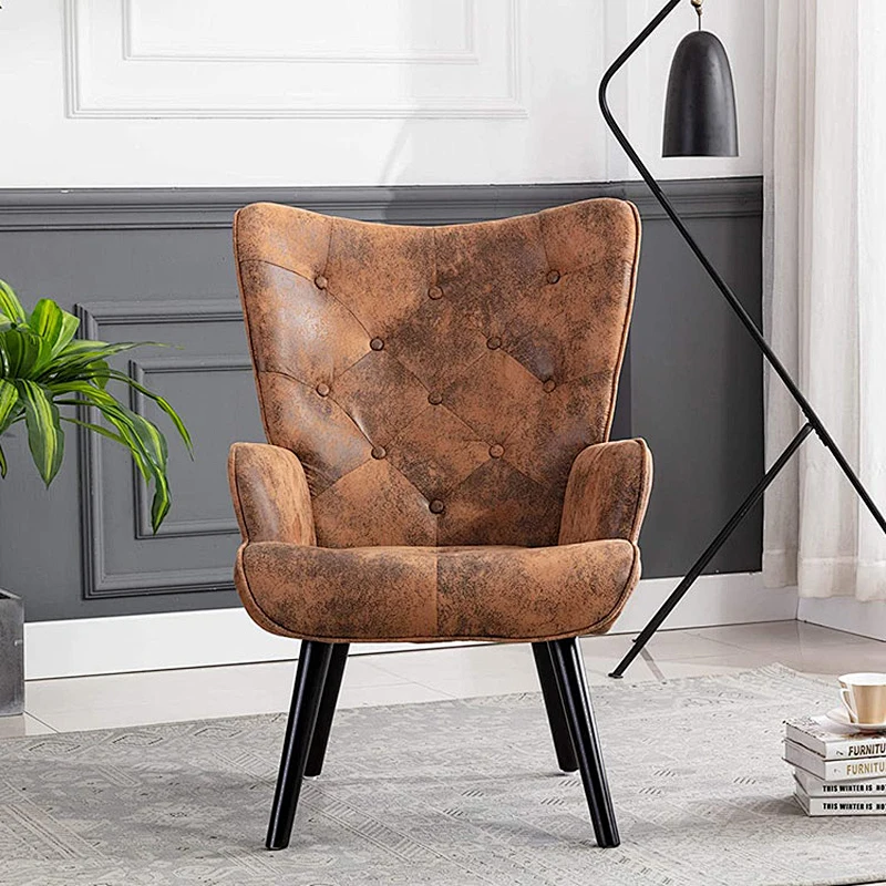 Reading Living Room Bedroom Waiting Room Accent Chair Vintage Wingback Chair  Mid Century Tall Back Desk Chair