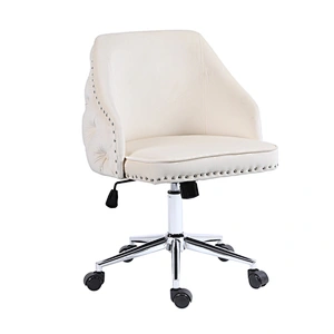 Soft Velvet Leisure Accent Chair Corner Side Chair Confortable Swivel Vanity Chair for Bedroom