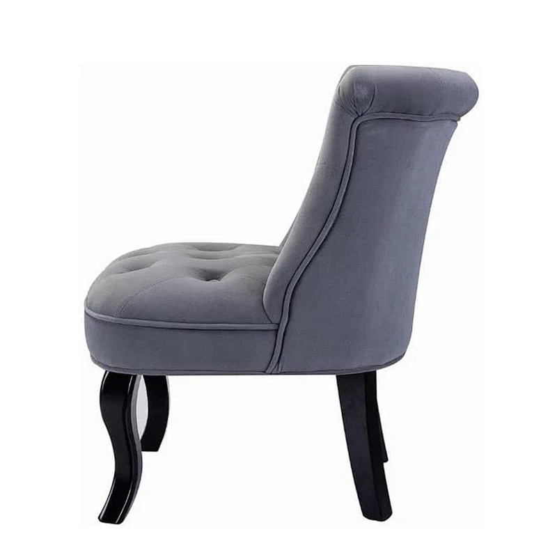 The Wood Legs Velvet modern contemporary Side Chair
