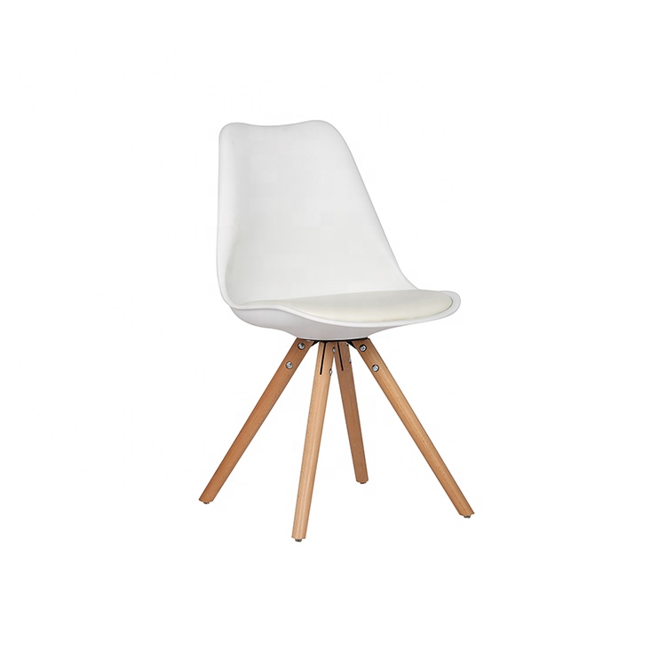 PP Leisure Chair Soft Seat Wooden Legs Dining Room Balcony Chair