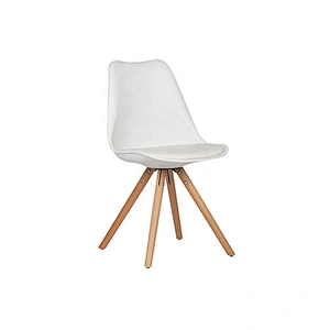 PP Leisure Chair Soft Seat Wooden Legs Dining Room Balcony Chair