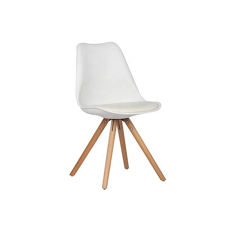 PP Leisure Chair Soft Seat Wooden Legs Dining Room Balcony Chair