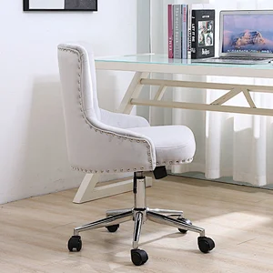 Wholesale Cheap swivel grey fabric arm velvet office chair high back