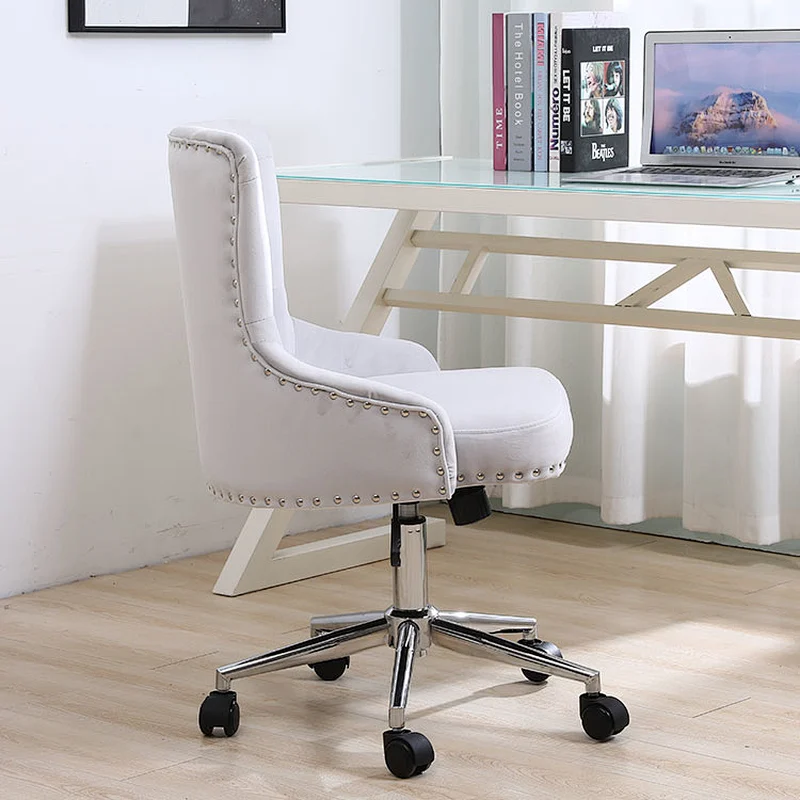 Wholesale Cheap swivel grey fabric arm velvet office chair high back