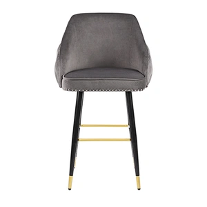 Wholesale hotel metal modern chairs counter height bar stools chair with velvet for sale good quality bar chair