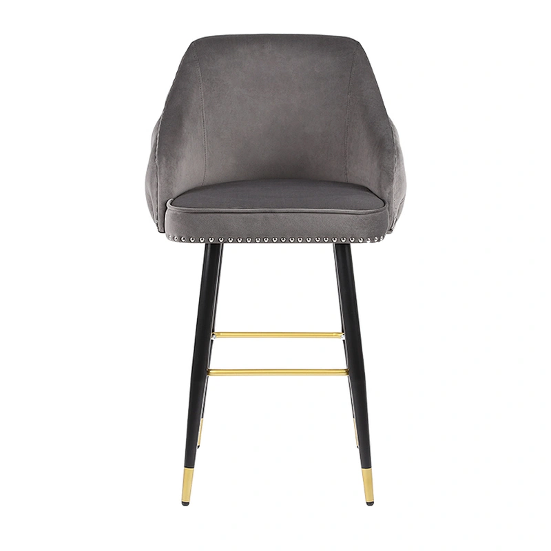 Wholesale hotel metal modern chairs counter height bar stools chair with velvet for sale good quality bar chair