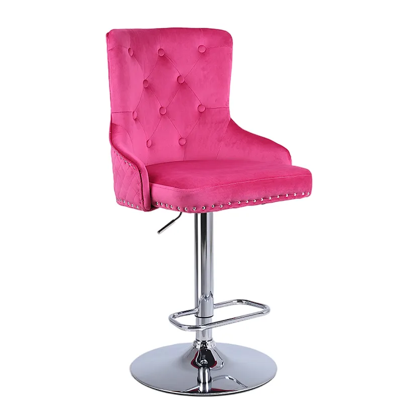 Knocker back furniture factory wholesale upholstered velvet bar chairs