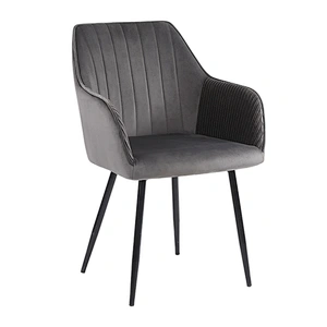 Quality modern nordic style dining room velvet fabric upholstered armrest dining chair