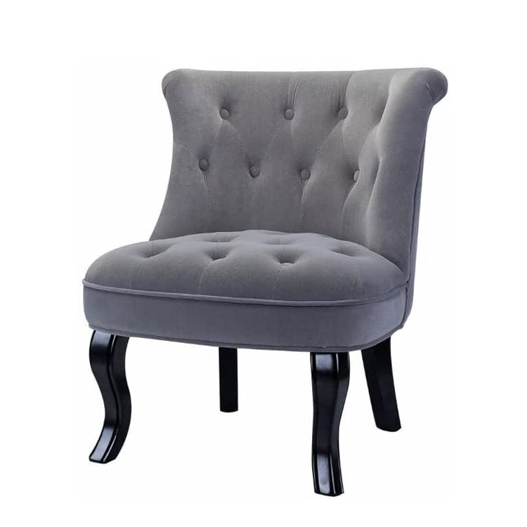 The Wood Legs Velvet modern contemporary Side Chair