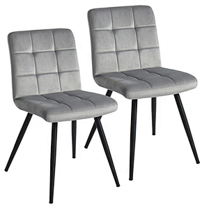 Grey velvet fabric hot selling new design with metal iron black power coating dinning chair leisure chair