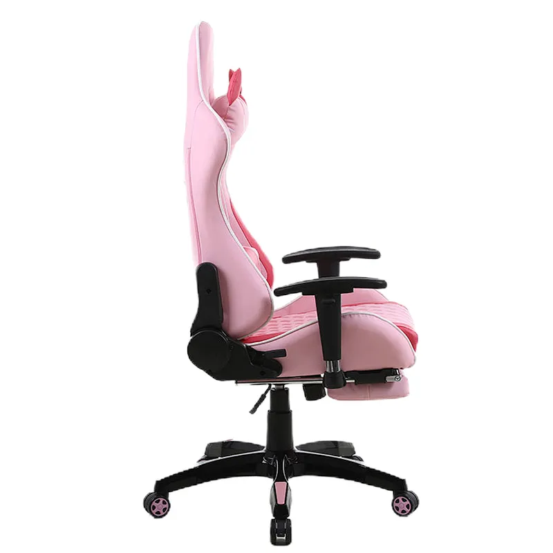 Leather custom logo adult big pink lady ergonomic gaming chair