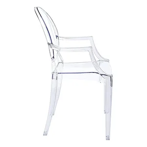 Furniture Modern Acrylic Stacking Arm Chair in Clear for hotel