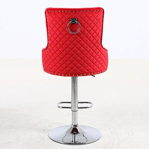 Modern luxury velvet kitchen counter tufted bar stool