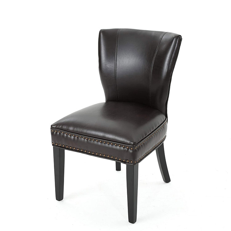 American Style Hotel Furniture Upholstered Vintage Dining Room Chair Leather Accent Dining Chair