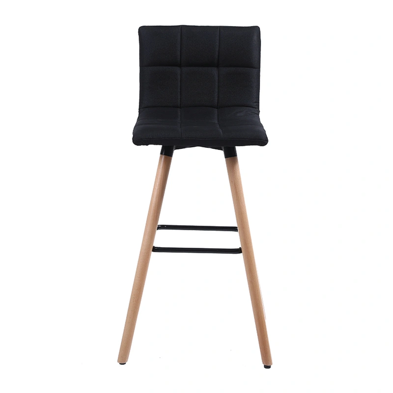JIEMAX Bar Stool Nordic  Classic High Kitchen Counter Chair Modern Fabric Wooden Swivel Bar Stool With Back