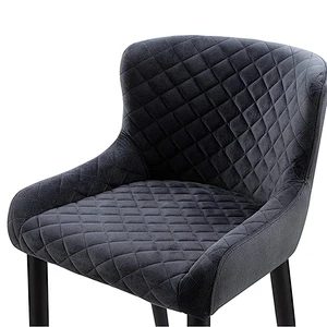 Padded velvet seat with diamond-tufted design modern dining room chair