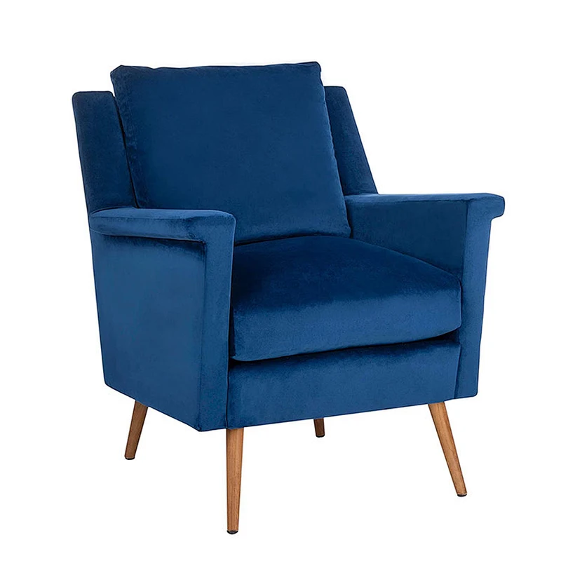 Ergonomic living room velvet upholstered arm rest chair accent task velvet arm chair