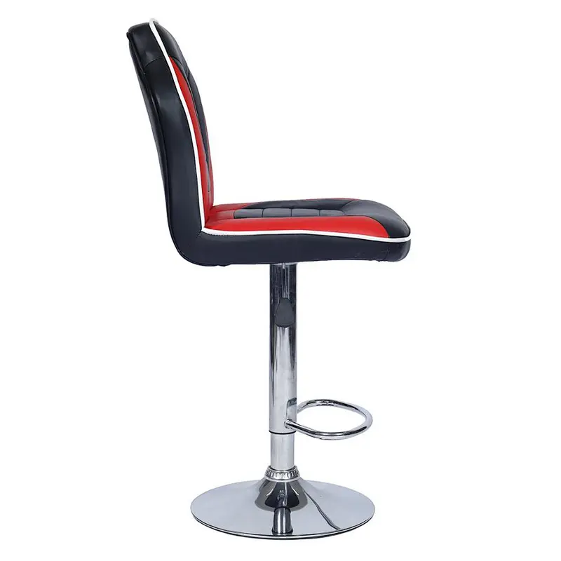 Fashion Design PU Leather Bar Chair with Back Comfortable Thick Foam Commercial Bar Stool with Footrest