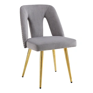 Hotel Restaurant Dining Chairs With Rivet On Back Modern Design Stainless Steel Feet Cover Dining Room Furniture Chairs