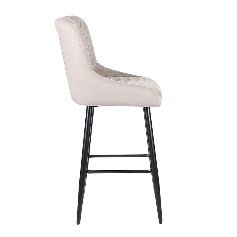 Hot sale metal comfortable bar stool velvet fabric wholesale morden bar chair