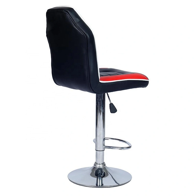 Fashion Design PU Leather Bar Chair with Back Comfortable Thick Foam Commercial Bar Stool with Footrest