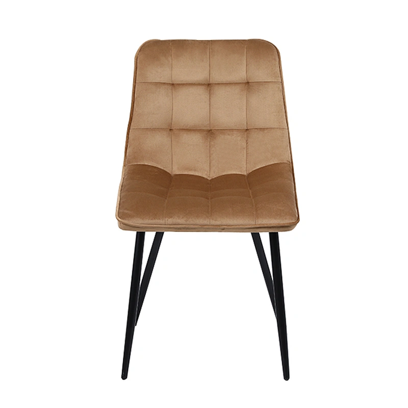 Factory direct sales without assembly modern fabric PU leather chairs dining chairs with metal legs