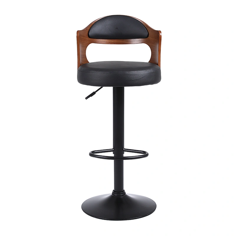 Commercial modern upholstered leather luxury wooden hotel bar stool wood chair