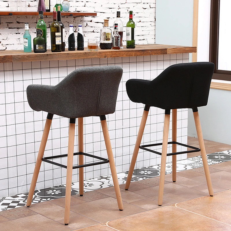 Luxury Modern Nordic style new Design Restaurant Kitchen Cheap High Chair Fabric Cover bar stool with back