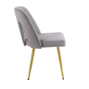 Hotel Restaurant Dining Chairs With Rivet On Back Modern Design Stainless Steel Feet Cover Dining Room Furniture Chairs