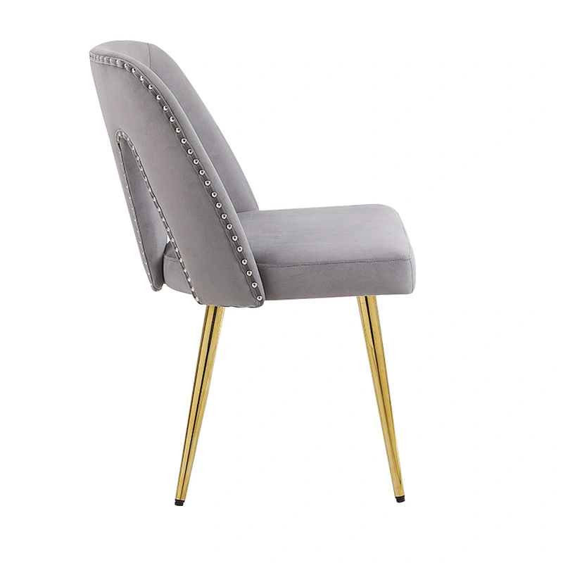 Hotel Restaurant Dining Chairs With Rivet On Back Modern Design Stainless Steel Feet Cover Dining Room Furniture Chairs