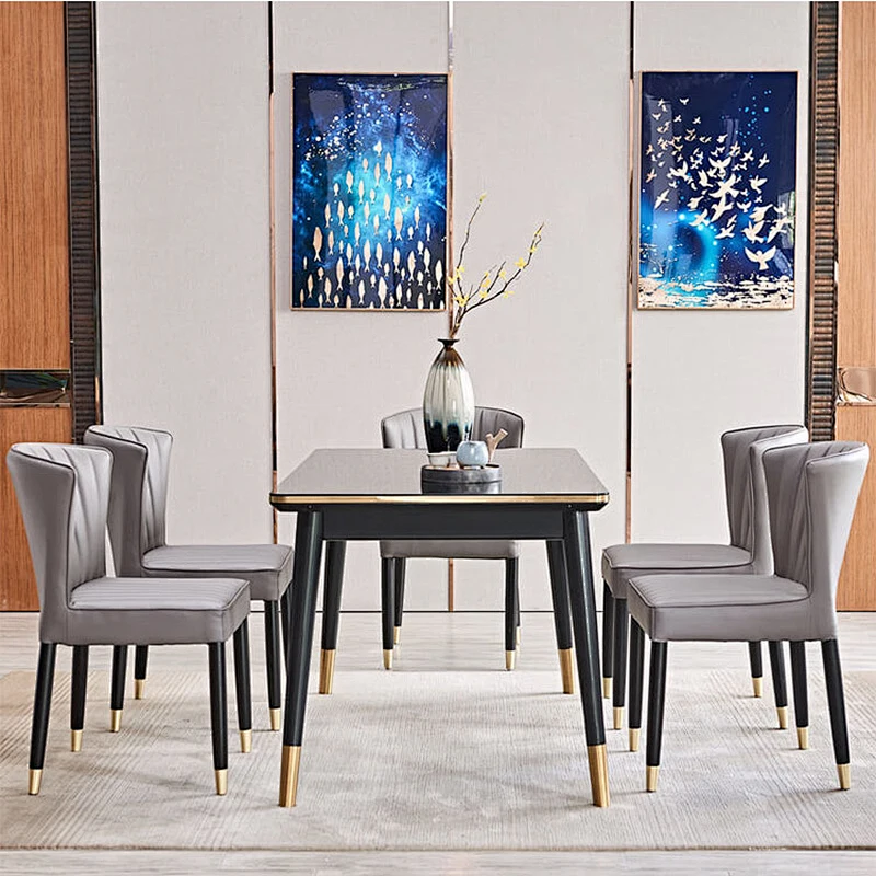 Nordic luxury dining chair home modern minimalist coffee chair spot leather chair