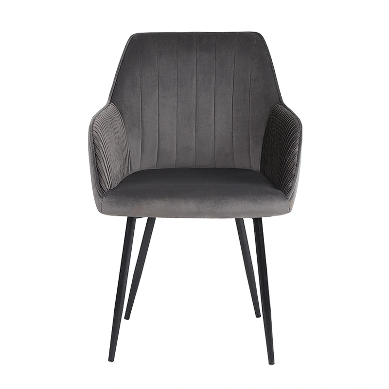 Quality modern nordic style dining room velvet fabric upholstered armrest dining chair