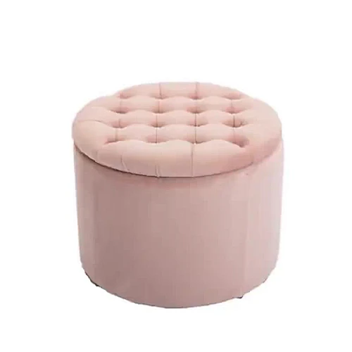 Living Room Stool Pink Velvet round modern foot ottoman stool